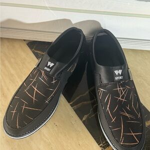 MV Sport Men's Black and Brown Patterned Loafers